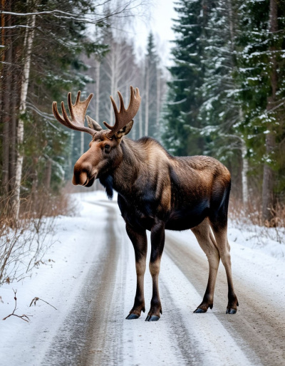 Семья лосей обнаружена в Юрьево 