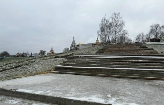 В Коломне продолжается реконструкция сквера "Блюдечко"