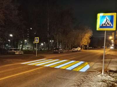 Новую проекционную подсветку пешеходного перехода установили в Егорьевске 