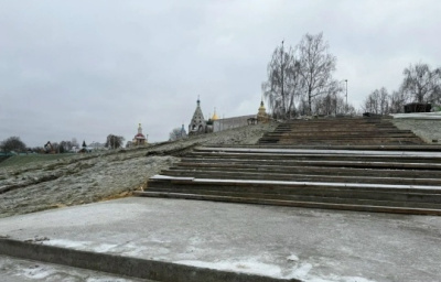 В Коломне продолжается реконструкция сквера "Блюдечко"