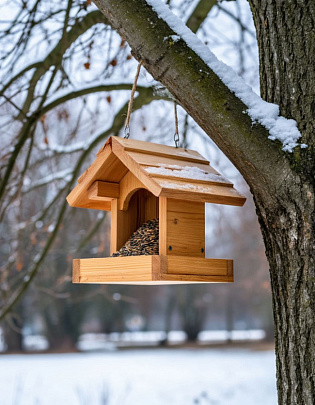 Экологичные кормушки из дерева 