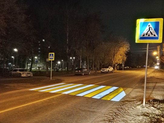 Новую проекционную подсветку пешеходного перехода установили в Егорьевске 